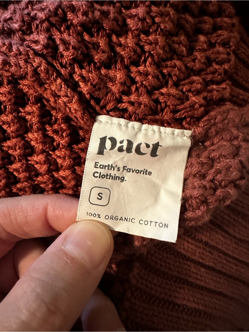 Pact Women's Marsala Honeycomb Knit Crew Sweater S - Picture 5 of 6